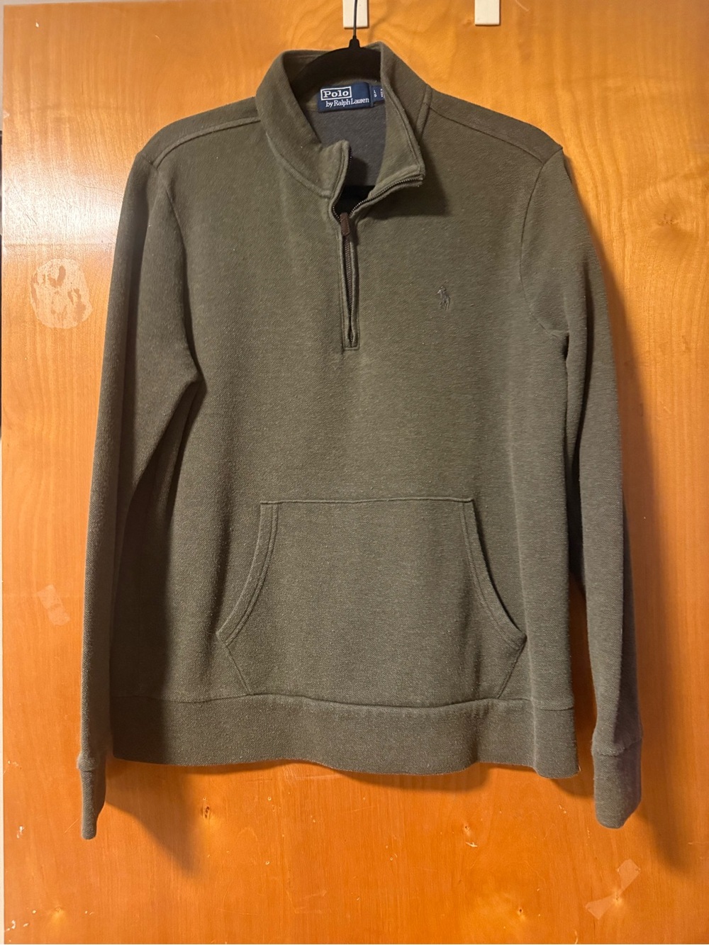 Ralph Lauren Olive Green Quarter-Zip Pullover Sweater